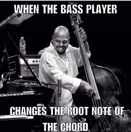 Bass player changes the root